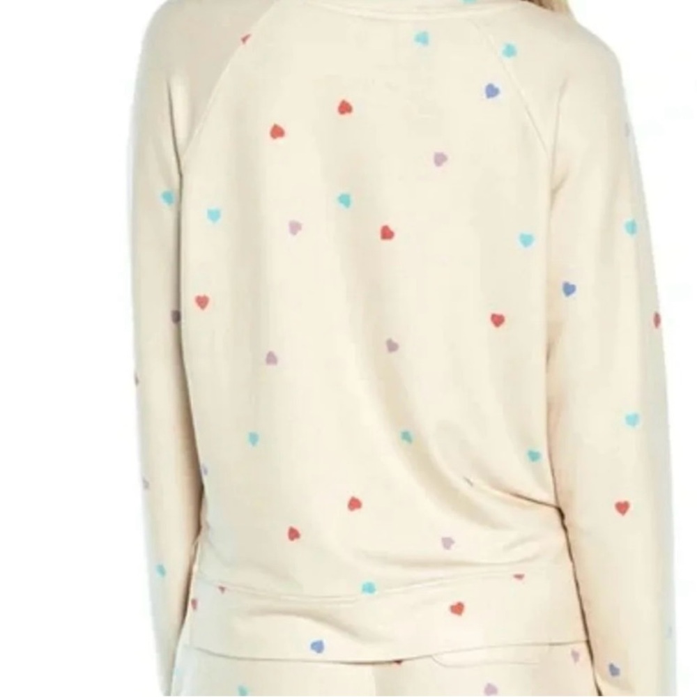 Wildfox pastel Heart print lightweight lounge sweatshirt small - Picture 2 of 5